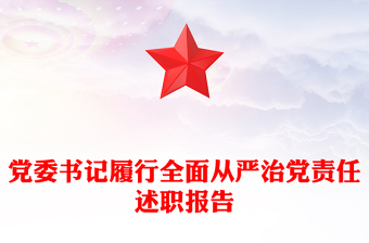 党委书记履行全面从严治党责任述职报告