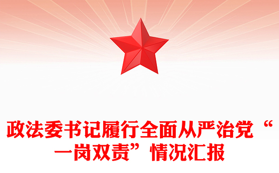 政法委书记履行全面从严治党“一岗双责”情况汇报