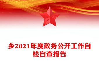 乡2021年度政务公开工作自检自查报告