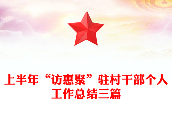 上半年“访惠聚”驻村干部个人工作总结三篇