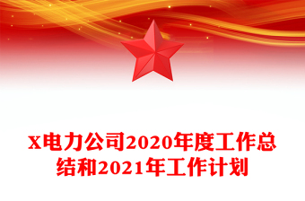 X电力公司2020年度工作总结和2021年工作计划