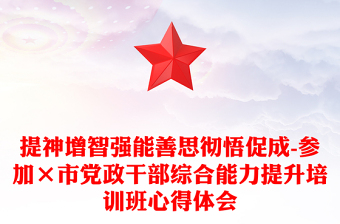 提神增智强能善思彻悟促成-参加×市党政干部综合能力提升培训班心得体会