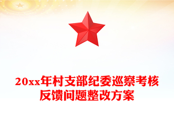 20xx年村支部纪委巡察考核反馈问题整改方案