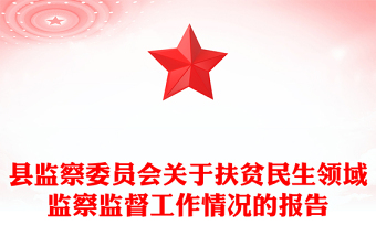 县监察委员会关于扶贫民生领域监察监督工作情况的报告