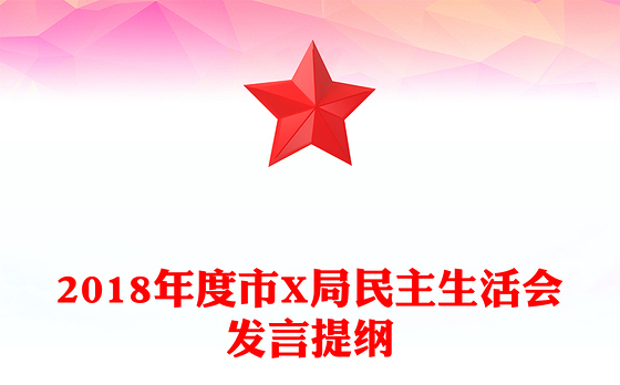 2018年度市X局民主生活会发言提纲