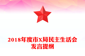 2018年度市X局民主生活会发言提纲