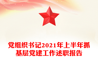 党组织书记2021年上半年抓基层党建工作述职报告