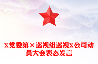 X党委第×巡视组巡视X公司动员大会表态发言