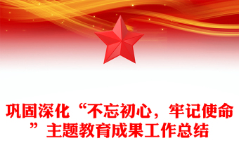 巩固深化“不忘初心，牢记使命”主题教育成果工作总结