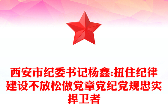 西安市纪委书记杨鑫:扭住纪律建设不放松做党章党纪党规忠实捍卫者