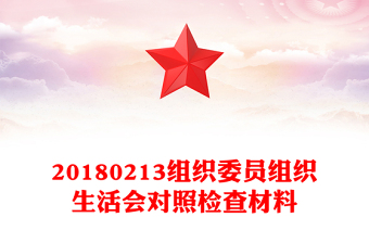 20180213组织委员组织生活会对照检查材料