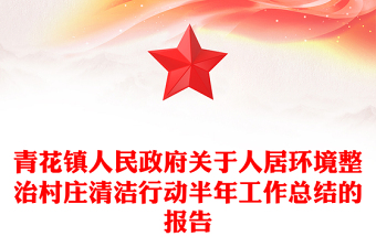 青花镇人民政府关于人居环境整治村庄清洁行动半年工作总结的报告