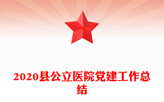 2020县公立医院党建工作总结