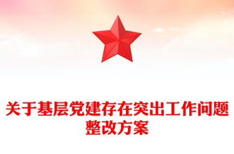 关于基层党建存在突出工作问题整改方案