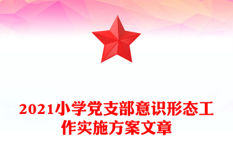 2021小学党支部意识形态工作实施方案文章