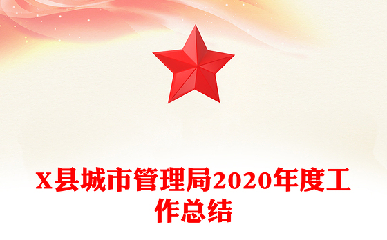 X县城市管理局2020年度工作总结