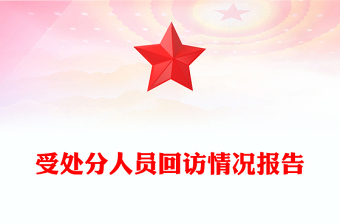 受处分人员回访情况报告