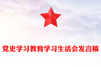 党史学习教育学习生活会发言稿