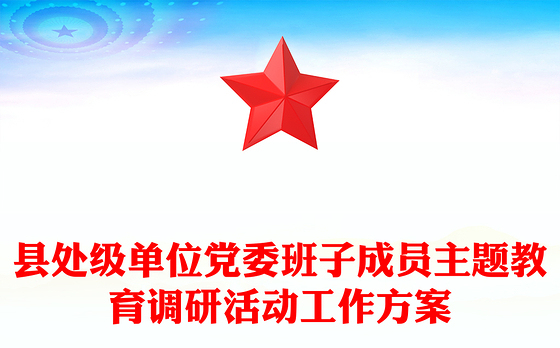 县处级单位党委班子成员主题教育调研活动工作方案