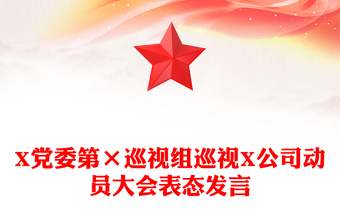 X党委第×巡视组巡视X公司动员大会表态发言