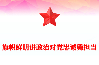 旗帜鲜明讲政治对党忠诚勇担当