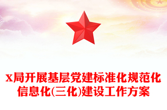 X局开展基层党建标准化规范化信息化(三化)建设工作方案