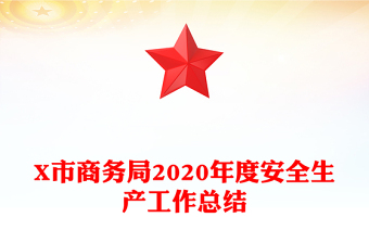 X市商务局2020年度安全生产工作总结