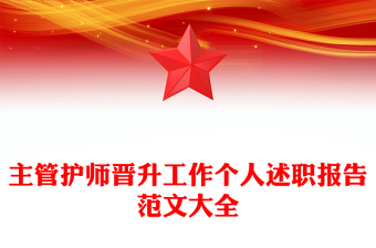 主管护师晋升工作个人述职报告范文大全