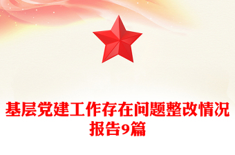 基层党建工作存在问题整改情况报告9篇