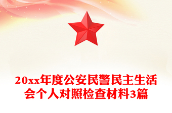 20xx年度公安民警民主生活会个人对照检查材料3篇