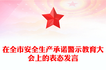 在全市安全生产承诺警示教育大会上的表态发言
