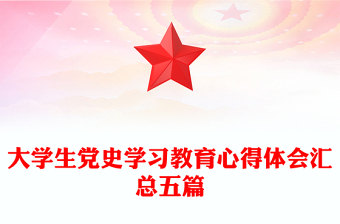 大学生党史学习教育心得体会汇总五篇