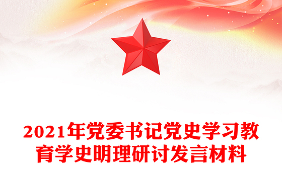 2021年党委书记党史学习教育学史明理研讨发言材料