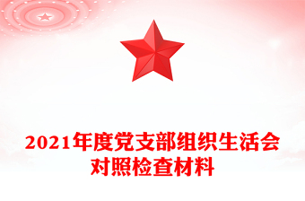 2021年度党支部组织生活会对照检查材料