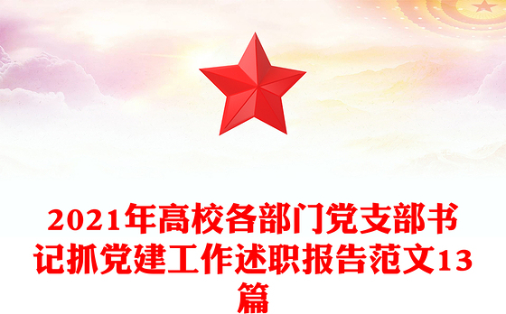 2021年高校各部门党支部书记抓党建工作述职报告范文13篇