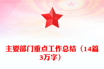 主要部门重点工作总结（14篇3万字）