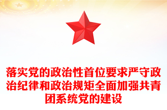 落实党的政治性首位要求严守政治纪律和政治规矩全面加强共青团系统党的建设