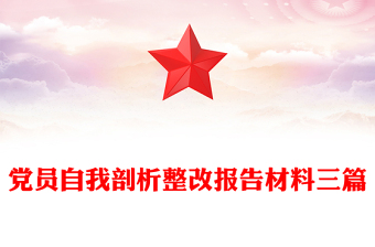 党员自我剖析整改报告材料三篇