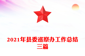 2021年县委巡察办工作总结三篇