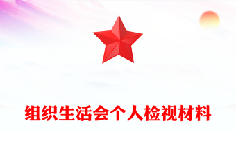 组织生活会个人检视材料