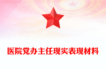 医院党办主任现实表现材料