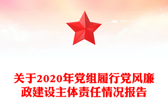 关于2020年党组履行党风廉政建设主体责任情况报告