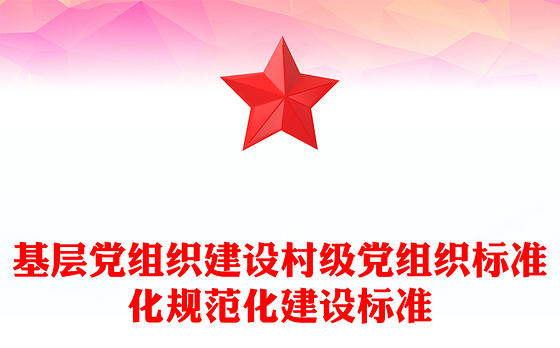 基层党组织建设村级党组织标准化规范化建设标准