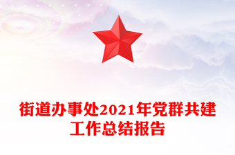 街道办事处2021年党群共建工作总结报告