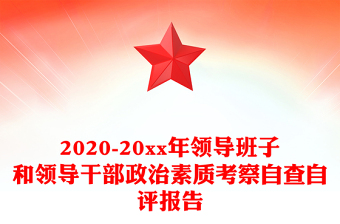 2020-20xx年领导班子和领导干部政治素质考察自查自评报告
