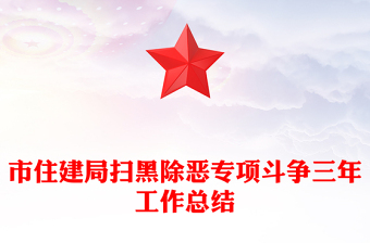 市住建局扫黑除恶专项斗争三年工作总结