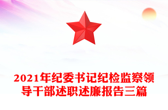 2021年纪委书记纪检监察领导干部述职述廉报告三篇