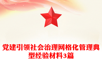 党建引领社会治理网格化管理典型经验材料3篇