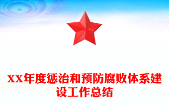 XX年度惩治和预防腐败体系建设工作总结
