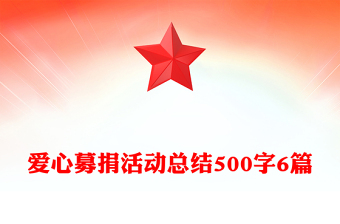 爱心募捐活动总结500字6篇